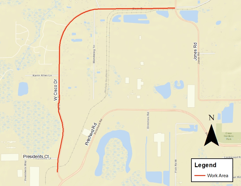 W. Cisco Drive - Circuit 333 Electric Reliability Project Map